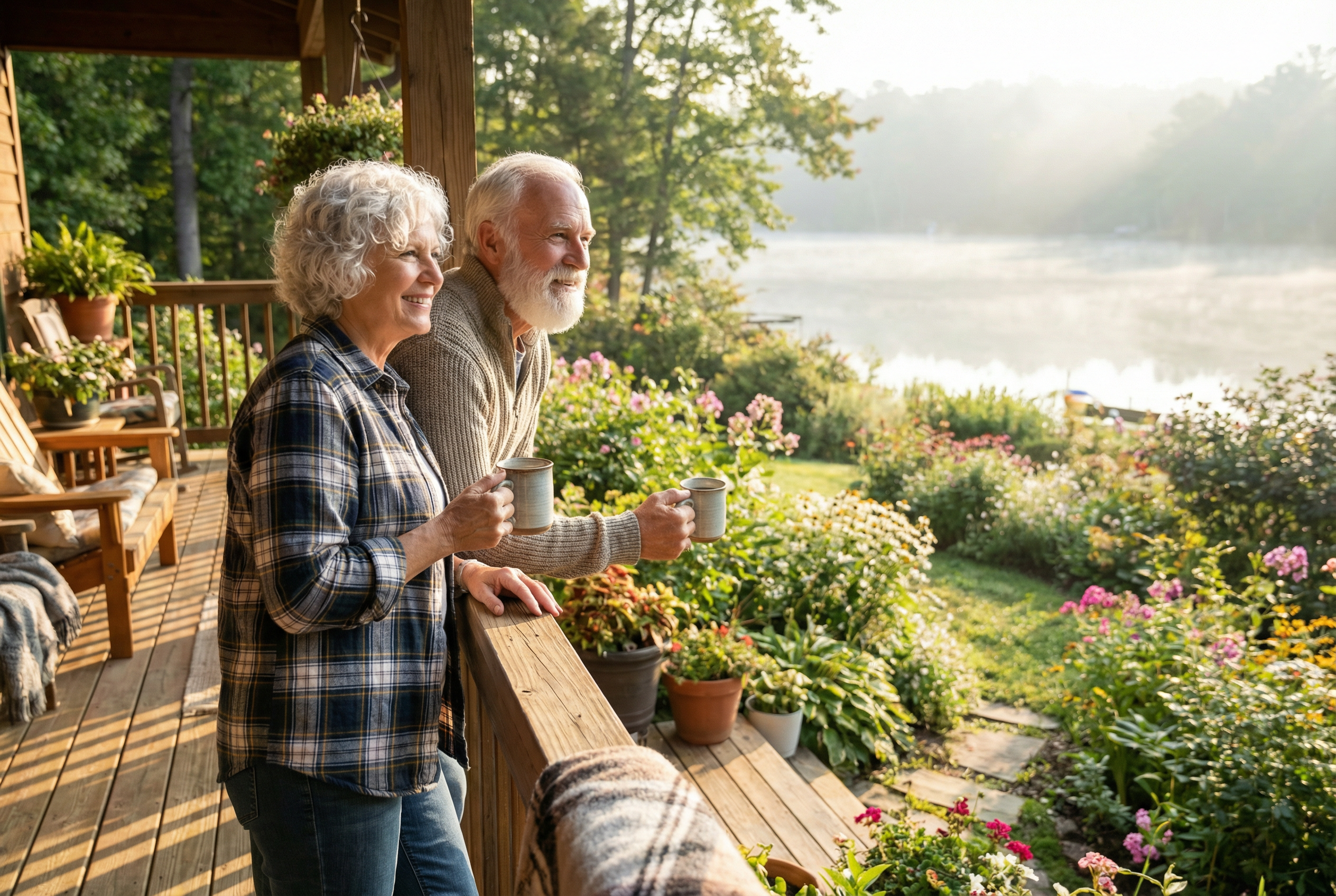 Retired couple enjoying life